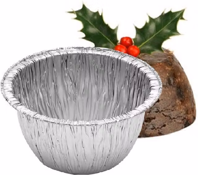 PMS Silver Aluminium Foil Pudding Basins, 2 x 250 g