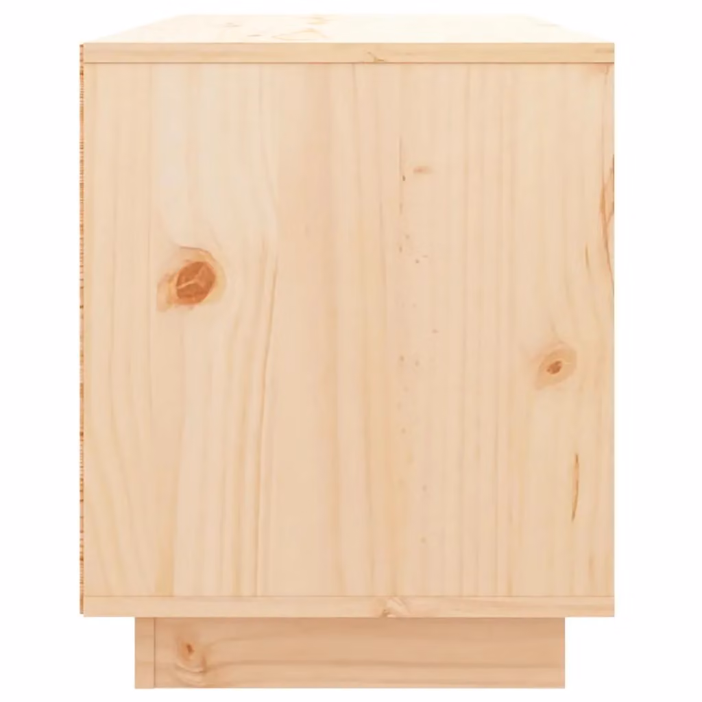 Berkfield Home Rustic Solid Wood Pine TV Cabinet in Brown, W/D/H: 74 x 35 x 44 cm