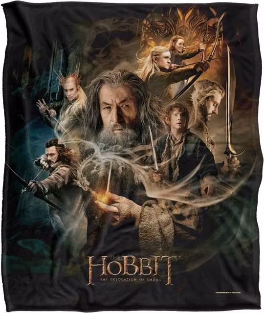 LOGOVISION The Hobbit The Desolation of Smaug Super Soft Fleece Throw Blanket, Multicolour and White, W/D/H: 152 x 127 cm – 5