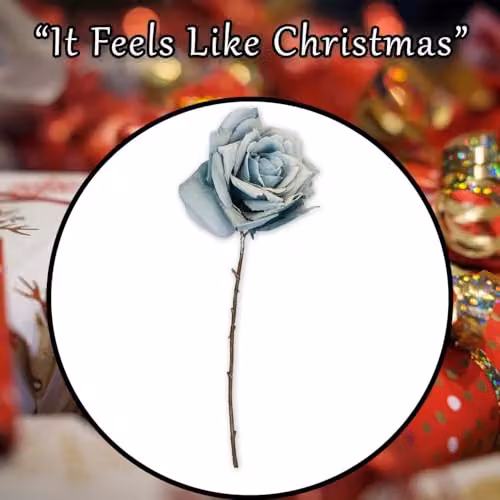 VFM e-Store Blue Glitter Rose Christmas Decoration, H 47 cm x W 18 cm – 6