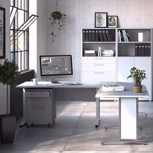 Furniture To Go White Prima Writing Desk with Castors