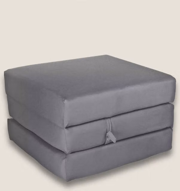 Kaikoo Grey Single Cube Chairbed with Comfort Foam for Children's Rooms