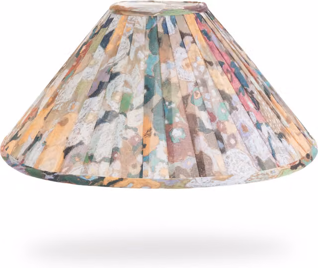 House of Hackney Hollyhocks Sheer Pleated Cone Lampshade in Multicolour