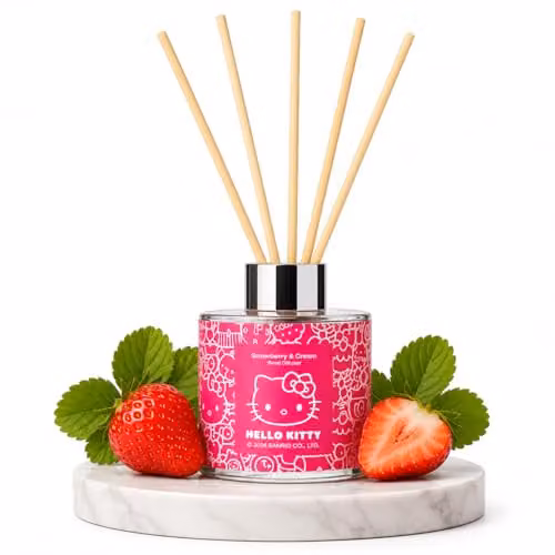 Hello Kitty Reed Diffuser Collection Strawberry and Cream Fragrance Oil, 100ml