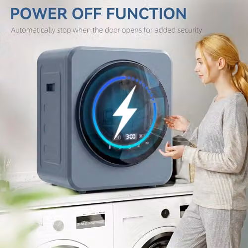 HOMCOM Grey Vented Compact Tumble Dryer with 4kg Wet Laundry and 2.5kg Dry Capacity – 5