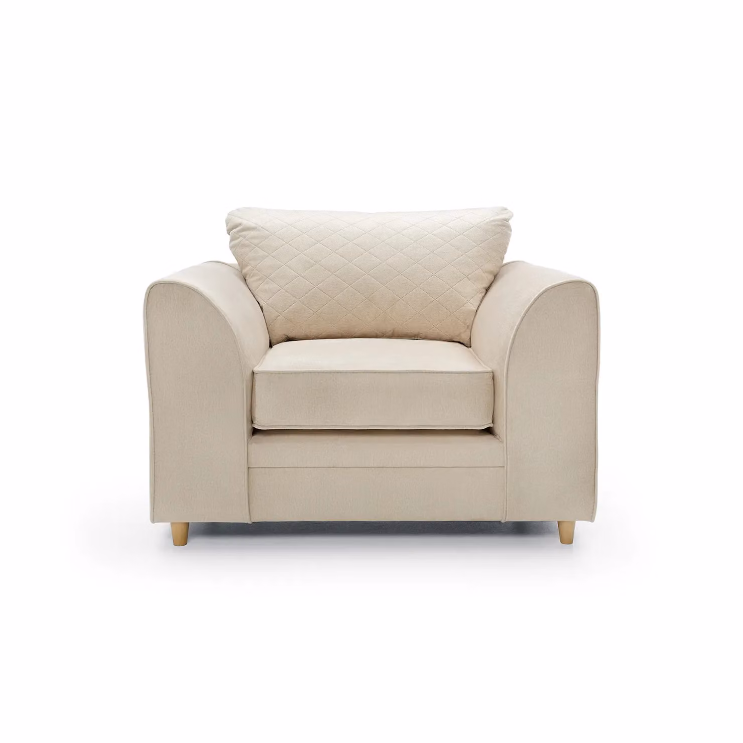 Abakus Direct Chicago Spill-Proof Velvet Armchair in Cream, W/D/H: 102 x 86 x 78 cm – 2
