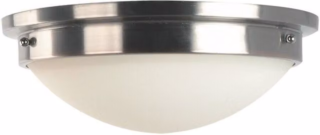 Loops 2 Bulb Flush Ceiling Light in Silver with Polished Nickel Finish and E27 60W LED Compatibility