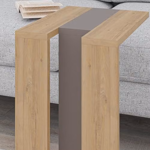 HOCUS PICUS Modern End Table in Grey and Brown with Serving Tiers, W/D/H: 40 x 30 x 57 cm – 3