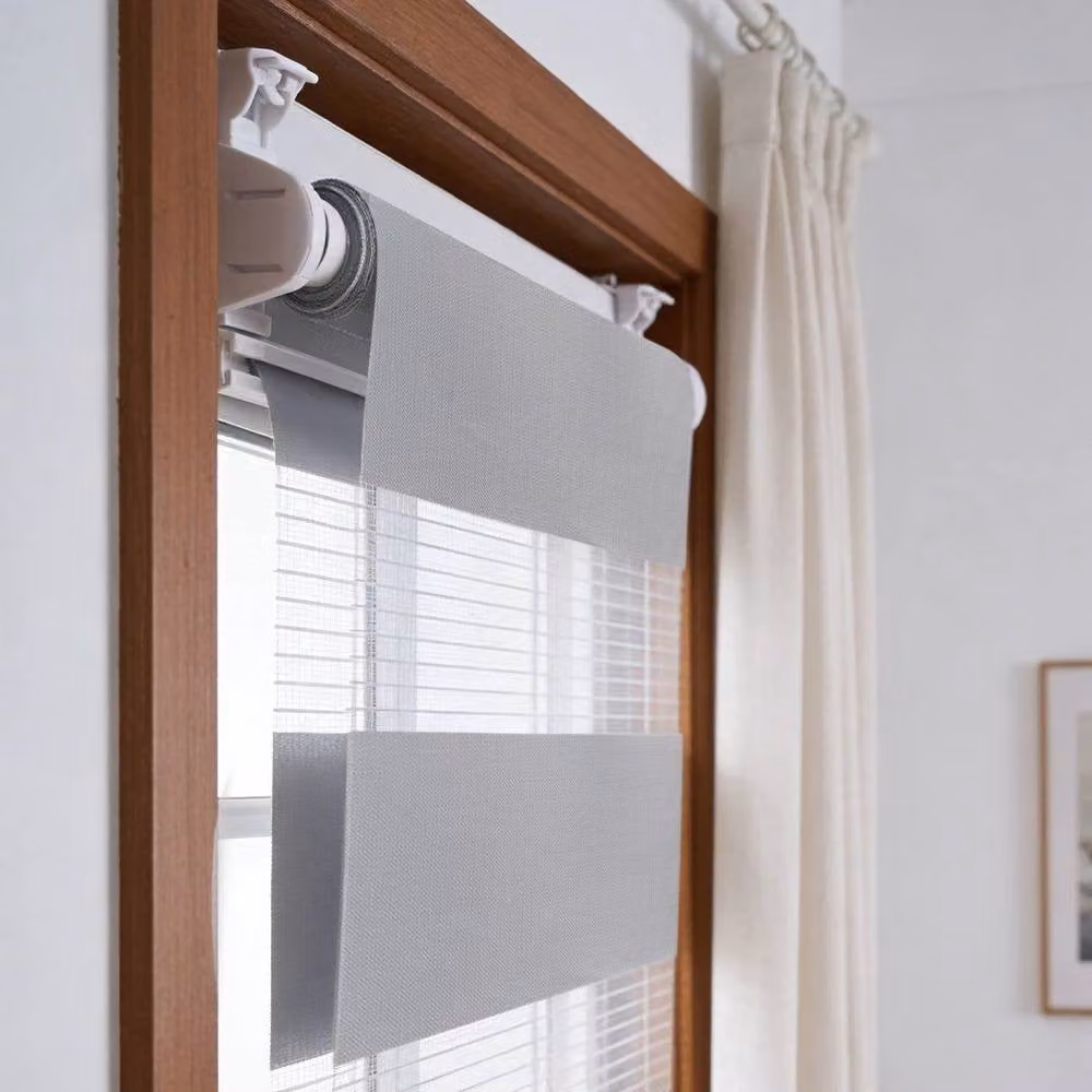 PAWNORA Zebra Day and Night Roller Blind in Grey, Width: 60 cm – 2