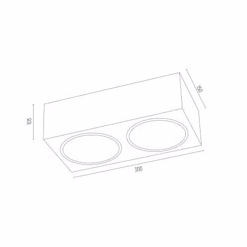 Netlighting Rodos Twin Surface Mounted Downlight with Black Metal Structure and Transparent Glass – 2