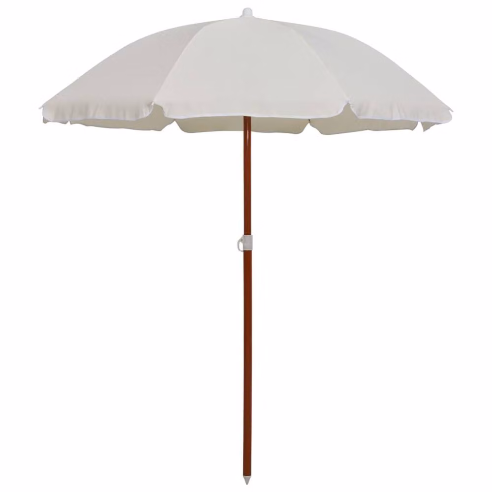 Berkfield Home Garden Parasol with Steel Central Pole, Beige Sand, W/D/H: 180 x 180 x 190 cm – 2