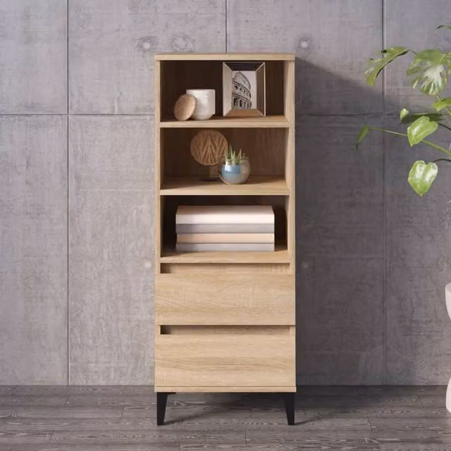 Berkfield Home Sonoma Oak Highboard in Beige, W/D/H: 40 x 36 x 110 cm
