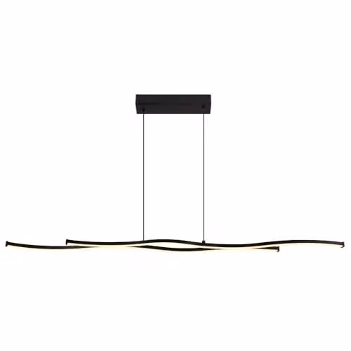 Globo Lighting Modern Black Metal LED Pendant Light with Adjustable Height and Warm White Light – 3