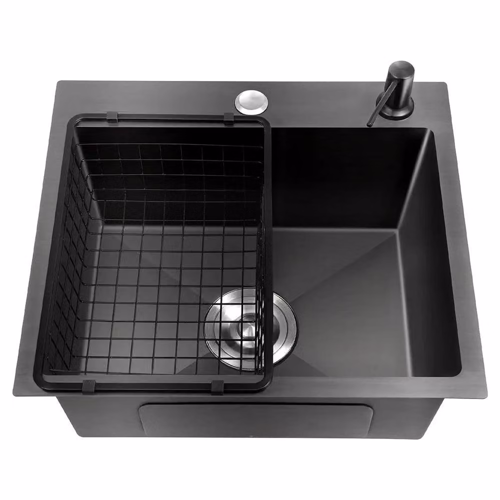 Ventryn Black Stainless Steel Single Bowl Undermount Kitchen Sink – 5
