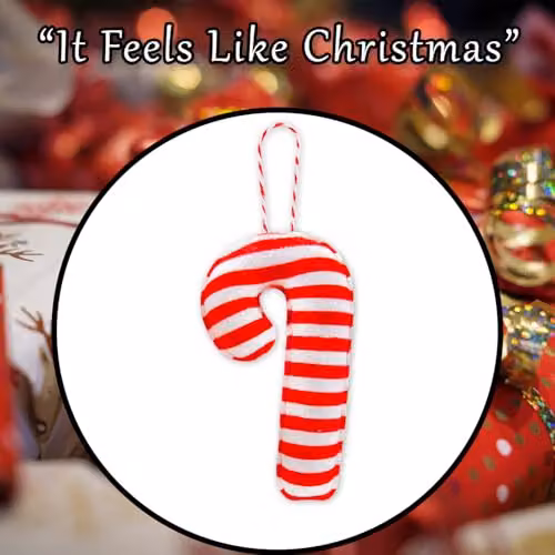 VFM e-Store Red Striped Fabric Candy Cane Hanging Christmas Tree Decoration, 12.5 cm – 7