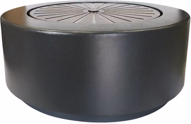 Lemon Pavilion Furniture and Decor Solis Large Metal Water Feature with Light Display in Anthracite, W/D/H: 70 x 70 x 30 cm