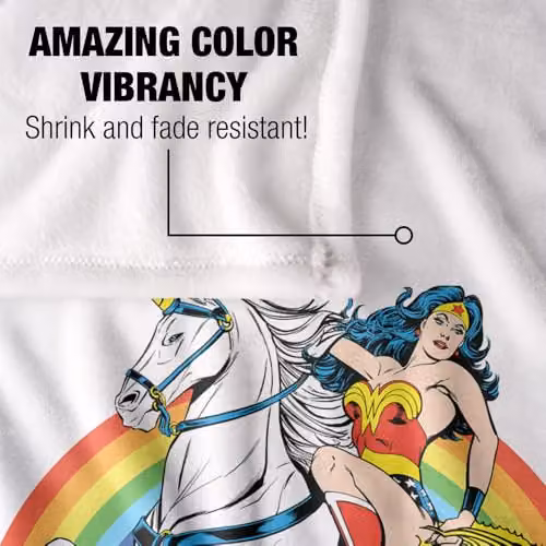 Warner Bros. Wonder Woman Strong Warrior Super Soft Fleece Throw Blanket for Children, Multicolour – 2