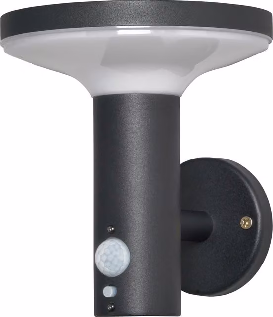 Litecraft Uris Solar LED Outdoor Wall Light with Motion Sensor, Black