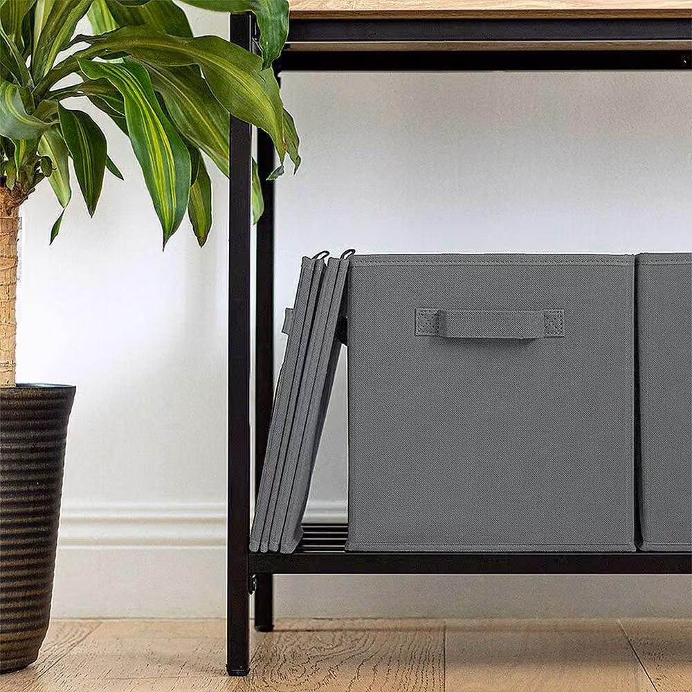 YnysTec Grey Fabric Clothes Storage Bags with Lid for Wardrobe and Closet Organising – 4