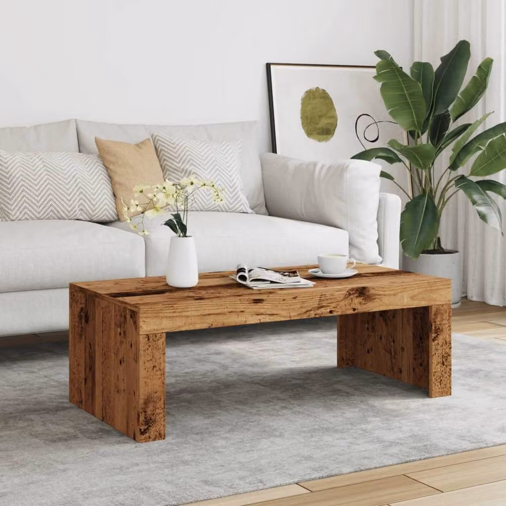 Berkfield Home Old Wood Coffee Table in Brown, W/D/H: 102 x 50 x 35 cm – 3