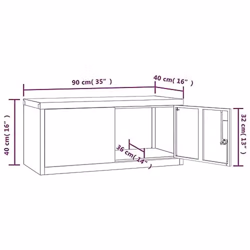 vidaXL Metal File Cabinet in White with Lock and Adjustable Shelves, W: 90 cm, D: 40 cm, H: 130 cm