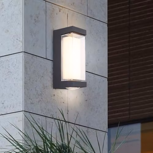 Globo Lighting Modern Anthracite LED Outdoor Wall Lamp with Warm White Light, W/D/H: 7.5 x 8.2 x 18.7 cm – 3
