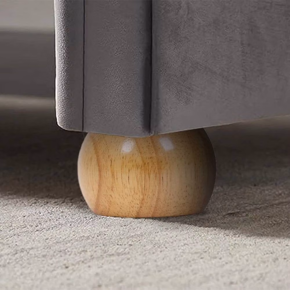 NESTLUNE 4-Piece Brown Wooden Bun Feet for Furniture – 2