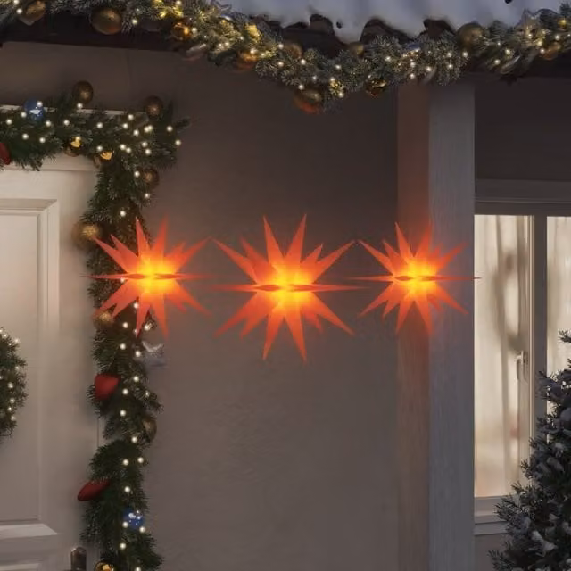 Berkfield Home Red Foldable LED Christmas Lights, 3 Pieces
