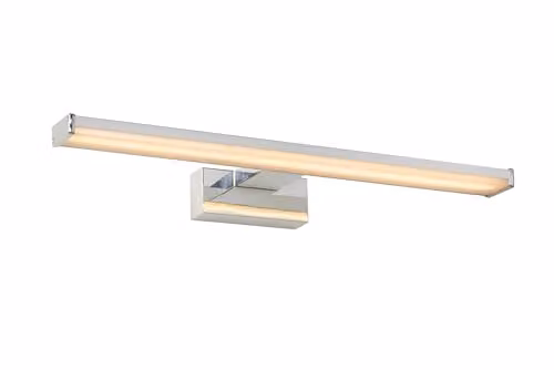 Lucide ONNO Modern LED Bathroom Mirror Light, Warm White 3000K, IP44, Satin Chrome