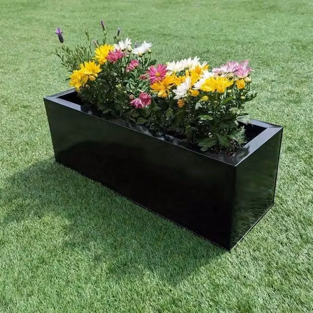 Access Garden Products Black Galvanised Steel Window Box Planter