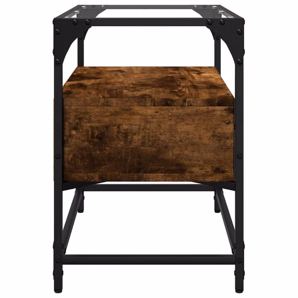 Berkfield Home TV Cabinet with Glass Top in Smoked Oak Brown, W/D/H: 60 x 35 x 51 cm – 4