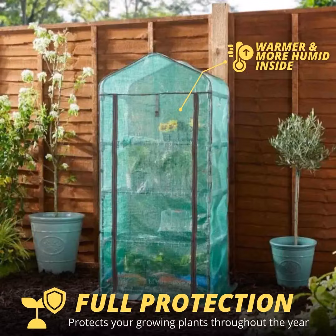 Marco Paul 4 Tier Green Steel Garden Greenhouse with Shelving – 3