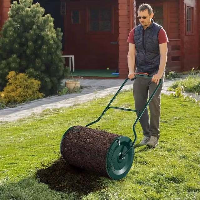 Nordara 80L Garden Compost Spreader and Lawn Seed Fertiliser Shaker in Dark Green – 1