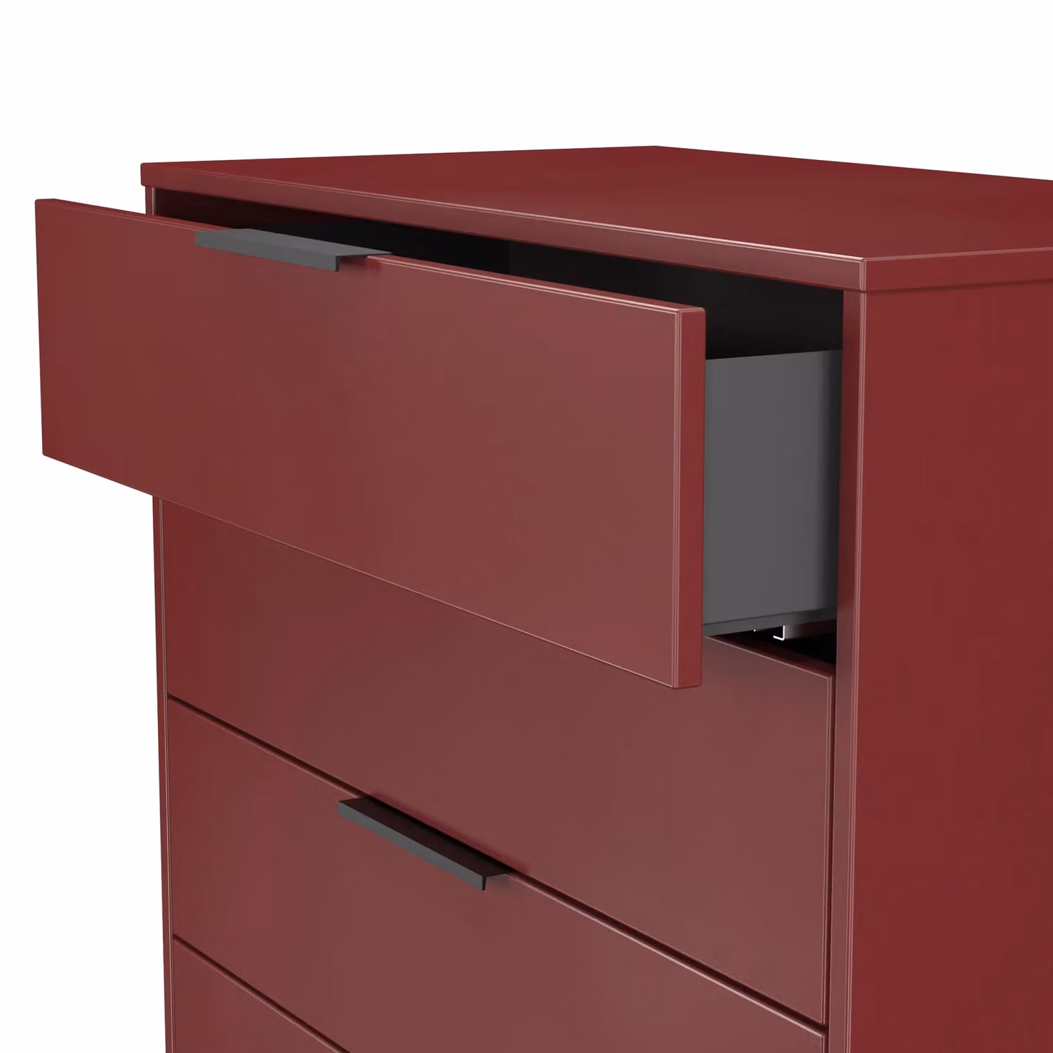 Ready Assembled 2 U Fuji 5 Drawer Chest in Red – 3