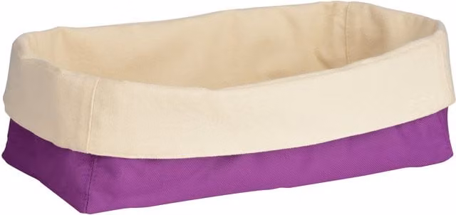 Orsina Foldable Fabric Oval Bread Basket in Purple and Cream – 1
