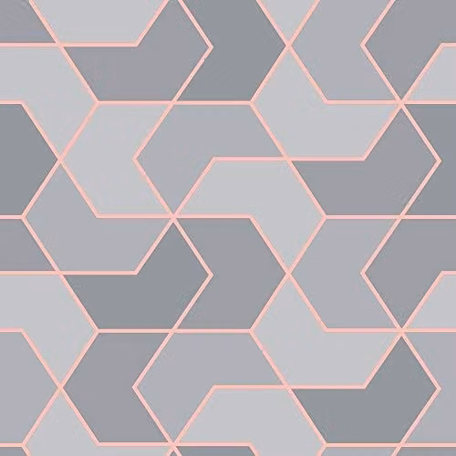 Rasch Modern Geometric Abstract Wallpaper in Grey and Gold
