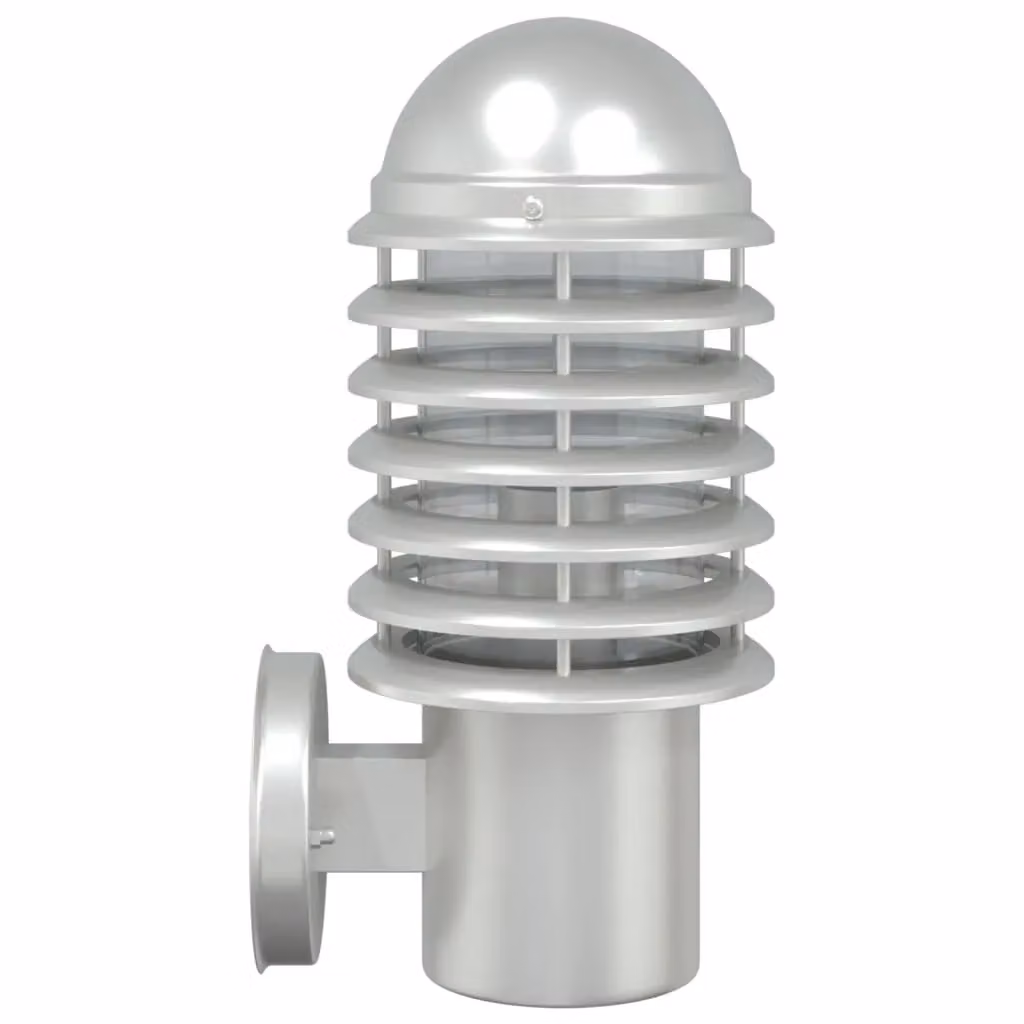 Berkfield Home Set of 2 Silver Stainless Steel Outdoor Wall Lights for Garden and Wall – 3