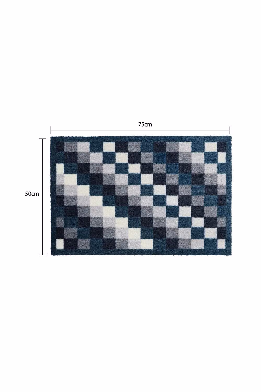 JVL Mega Machine Washable Non-Slip Doormat, Pixels, Blue/Multicolour, W: 50 cm, D: 75 cm – 5