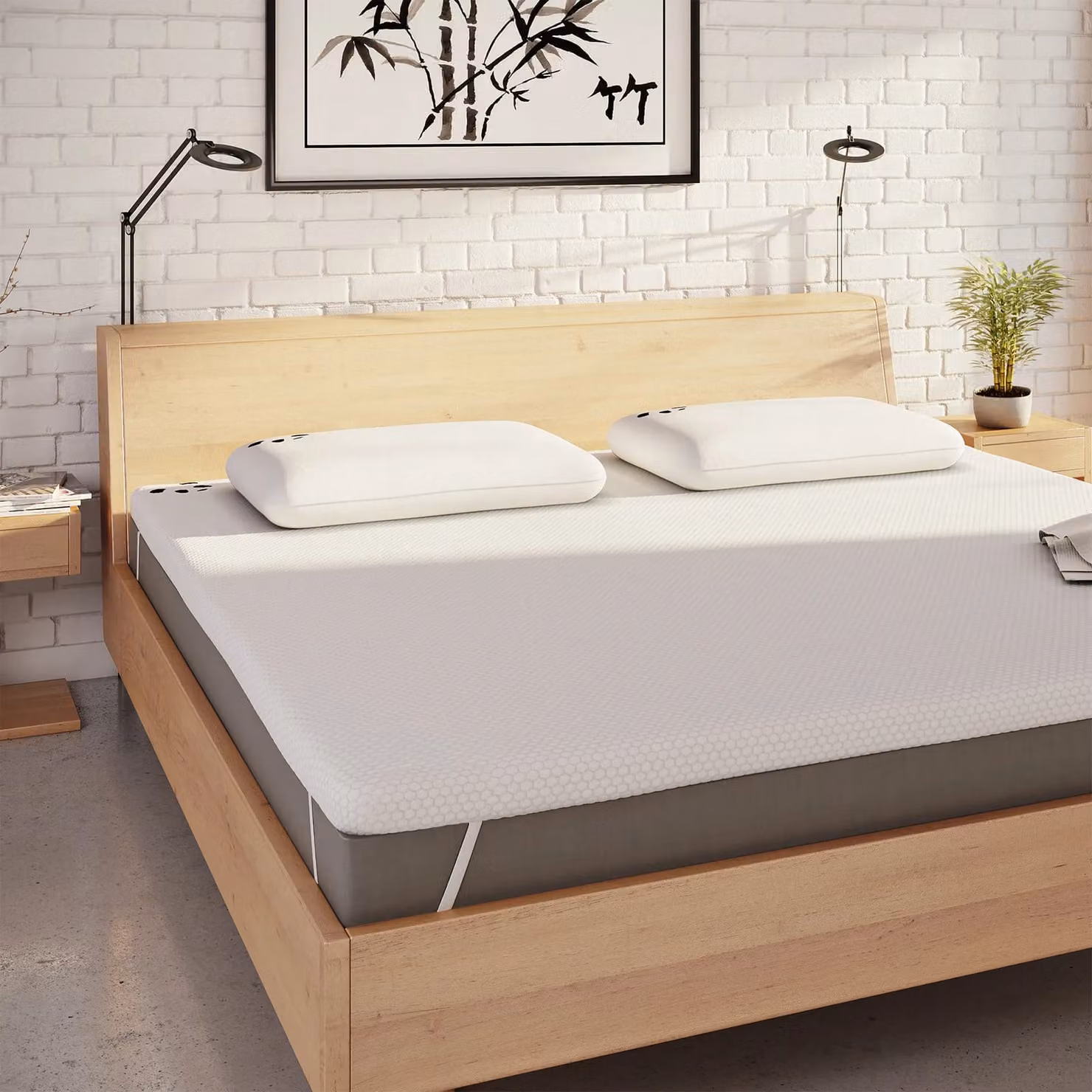 Panda London Memory Foam Bamboo Mattress Topper in White, EU Double – 4