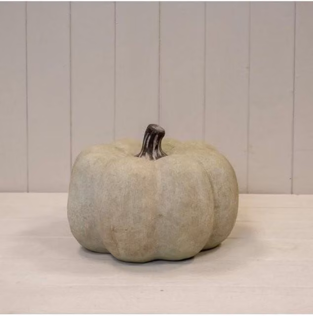 KDMD Large Dusty Green Ceramic Pumpkin Tabletop Ornament