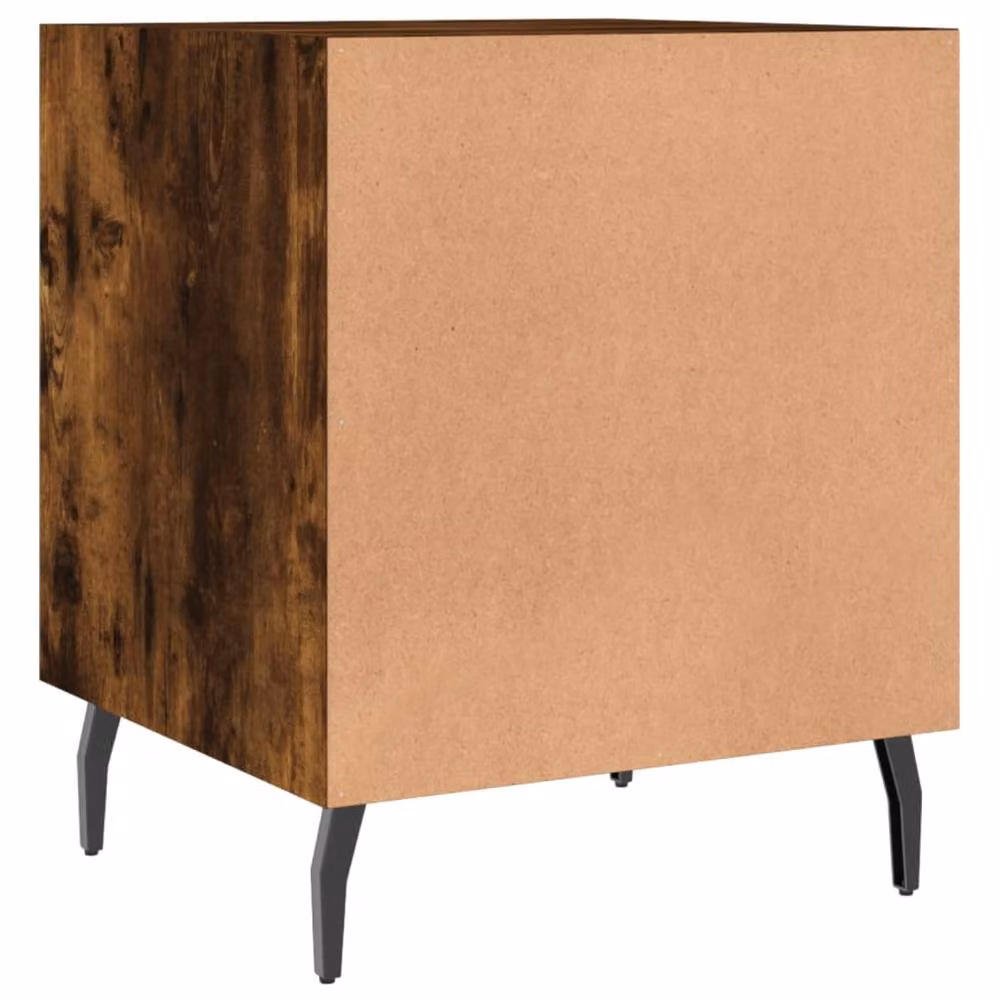Berkfield Home Set of 2 Smoked Oak Bedside Cabinets in Brown, W/D/H: 40 x 40 x 50 cm – 6