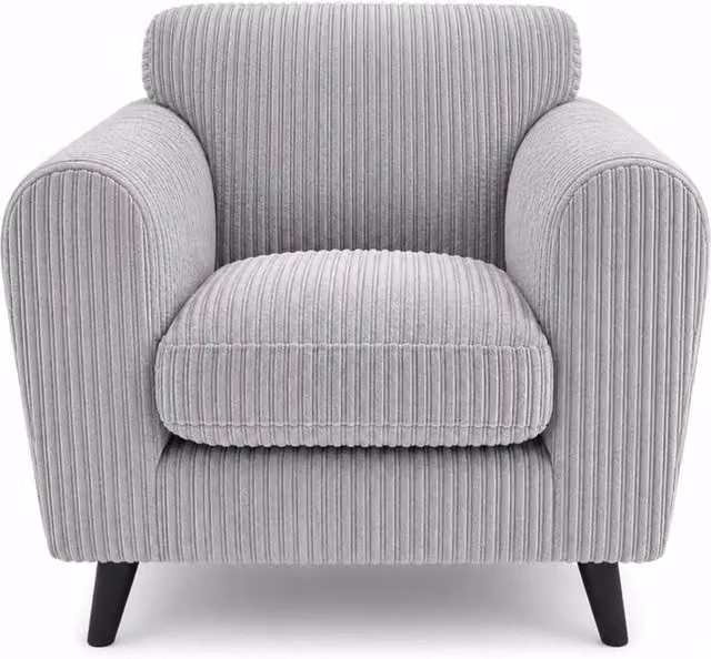Bliss Furniture Harlow Jumbo Cord Cuddle Chair in Silver Grey