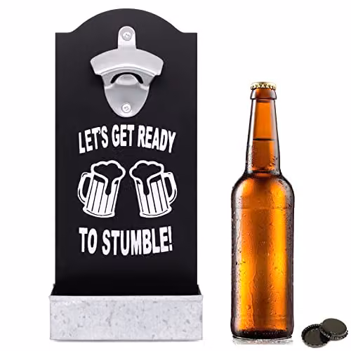 Maison Des Cadeaux Retro Irish Slogan Beer Bottle Opener and Cap Catcher, Black Wooden Wall Mounted Decor – 2