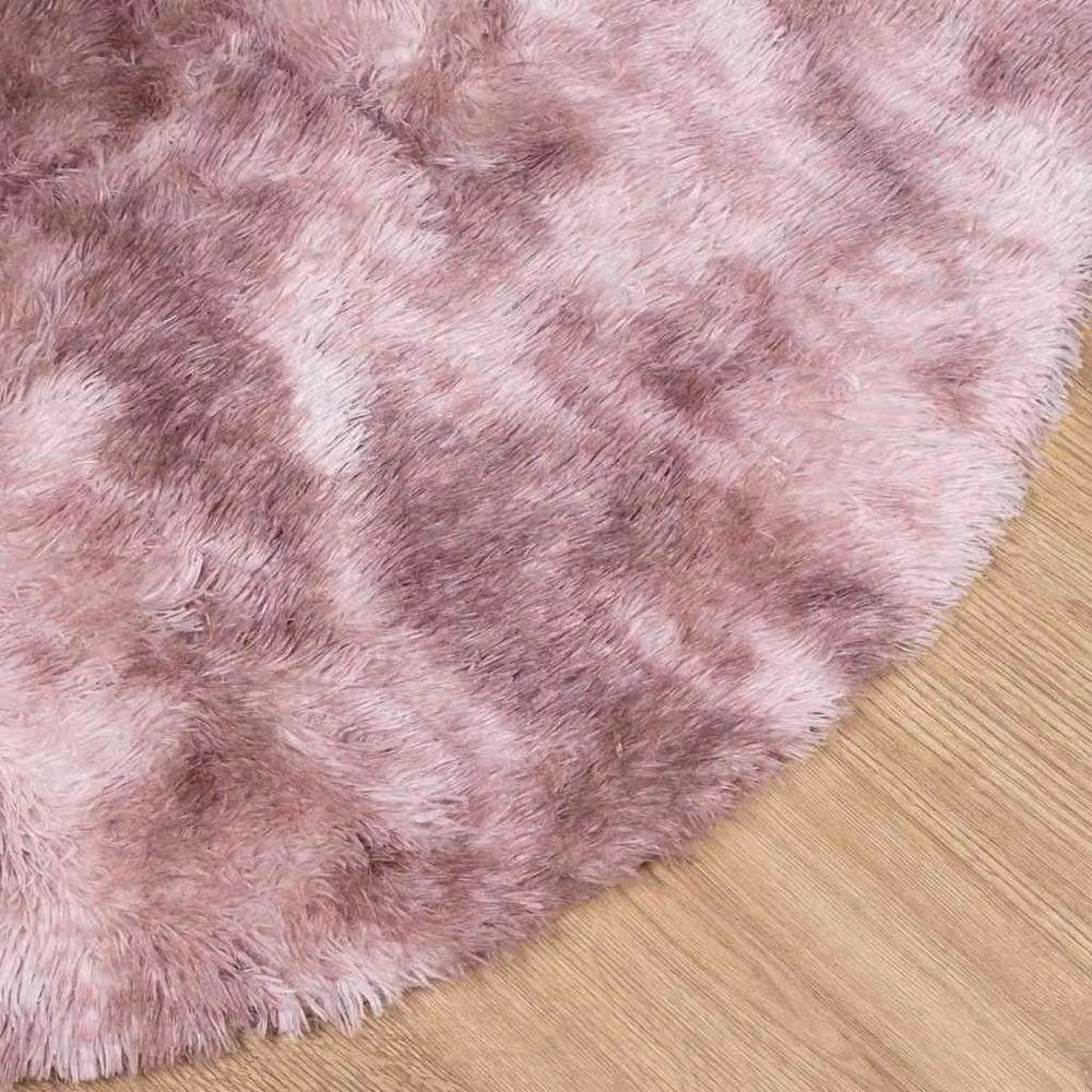 Berkfield Home NAVARRA Shaggy High Pile Round Rug, Dusty Pink, Diameter: 120 cm – 2