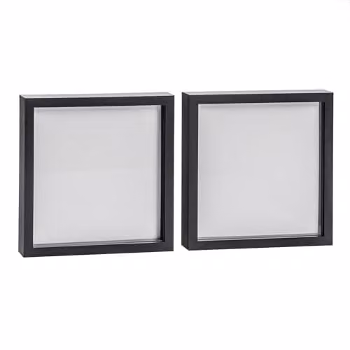 Nicola Spring 3D Shadow Box Photo Frames, Pack of 2, Black, W/D/H: 25.4 x 25.4 x 25.4 cm