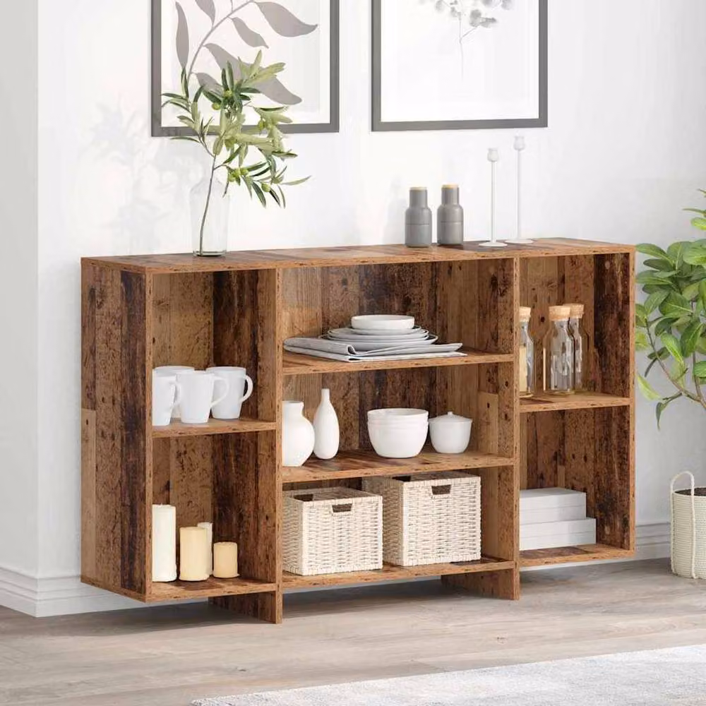 Berkfield Home Sideboard with Shelf in Brown Old Wood, W/D/H: 120 x 30 x 75 cm – 2