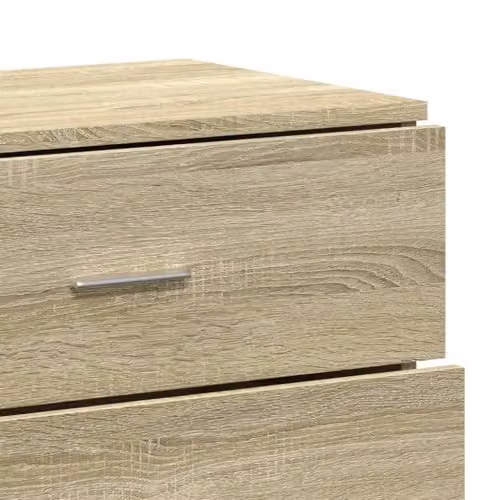 vidaXL Set of 2 Modern Sideboards in Sonoma Oak Brown, W/D/H: 60 x 39 x 80 cm