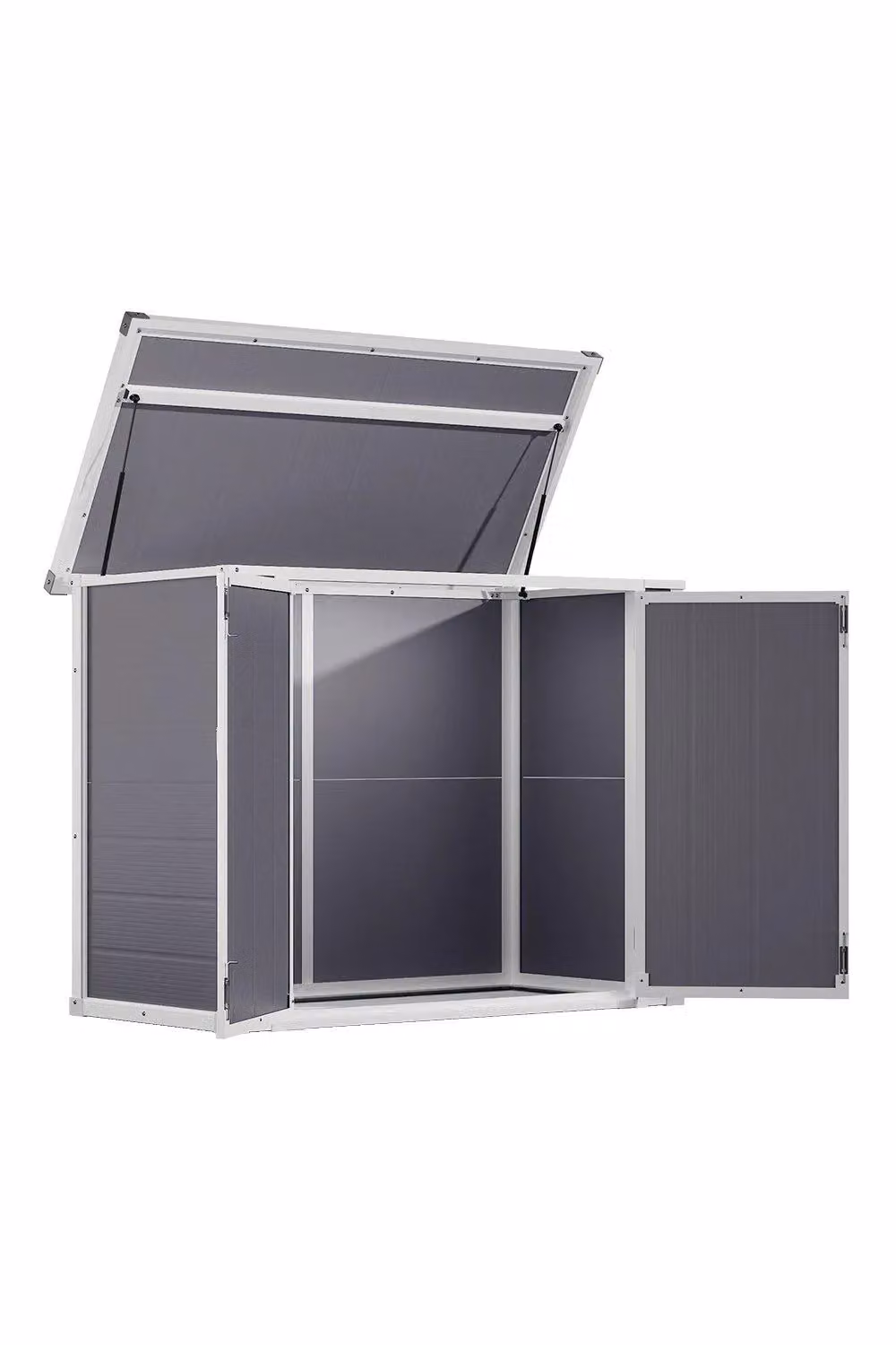 Garden Sanctuary Modern Grey Outdoor Garden Tool and Bicycle Storage Shed with Double Hinged Doors – 3