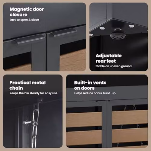 vidaXL Wheelie Bin Storage for 5 Bins in Anthracite Steel – 5