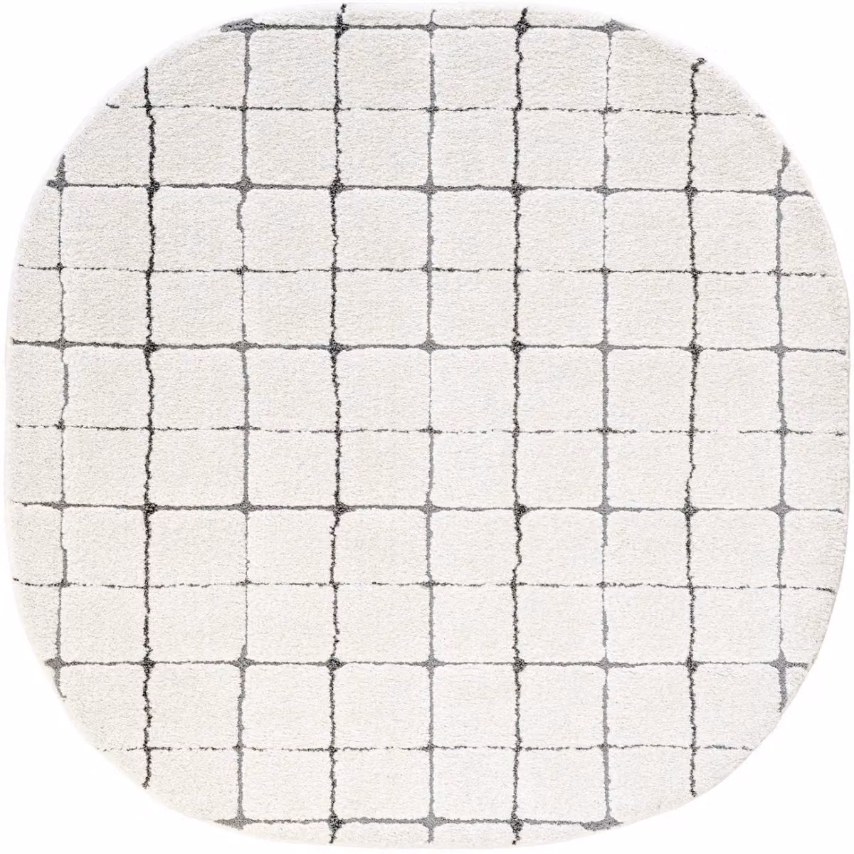 The Rug Shop UK White Modern Geometric Shaggy Area Rug, W/D/H: 160 x 230 cm – 2